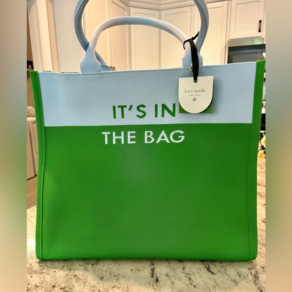 Kate Spade x Target Green and Light Blue Tote